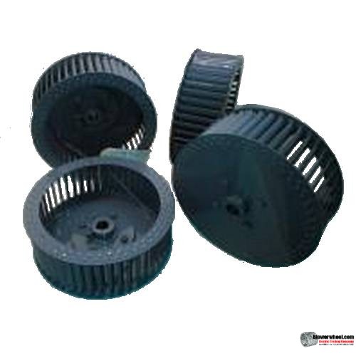 Single Inlet Steel Blower Wheel 7-1/2" Diameter 3-1/8" Width 1/2" Bore Counterclockwise rotation with Outside Hub and Re-Rods