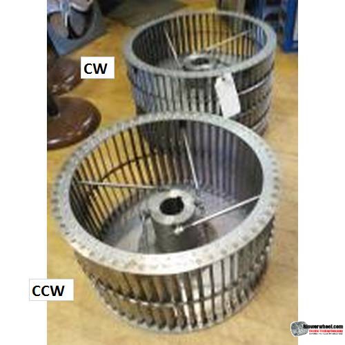 Single Inlet Aluminum Blower Wheel 15-3/8" Diameter 7-1/2" Width 1" Bore Counterclockwise rotation with Inside Hub with Re-Rods and Re-Ring