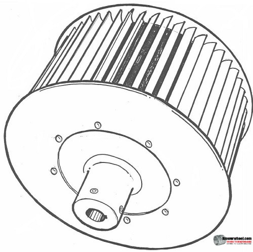 Single Inlet Steel Blower Wheel - Clockwise Rotation - Heavy Duty - 7/8" Bore - Outside Hub - SKU 10200504-028-HD-S-CW-O-003-Q1
