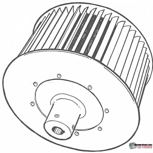 Single Inlet Steel Blower Wheel 10" D 5-1/8" W 3/4" Bore-Clockwise  rotation- with outside hub and re-rods SKU: 10000504-024-HD-S-CW-R-O