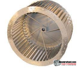 Single Inlet Aluminum Blower Wheel 9" Diameter 4-3/8" Width 5/8" Bore Counterclockwise rotation with an Inside Hub and Re-Rods