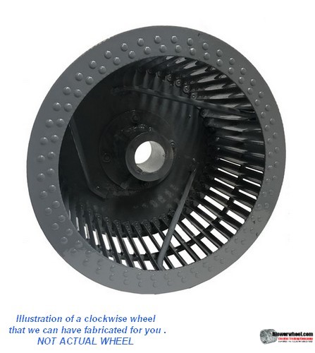 Single Inlet Aluminum Blower Wheel 18-1/8" Diameter 9-1/8" Width 1-3/16" Bore Clockwise rotation with Inside Hub with Re-Rods and Re-Ring