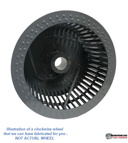 Single Inlet Aluminum Blower Wheel 15-3/8" Diameter 6" Width 1" Bore Clockwise rotation with Inside Hub with Re-Rods and Re-Ring