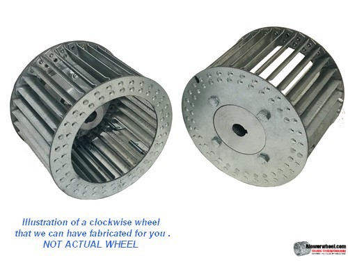 Single Inlet Aluminum Blower Wheel 12-3/8" Diameter 9-1/8" Width 1" Bore Clockwise rotation with an Inside Hub