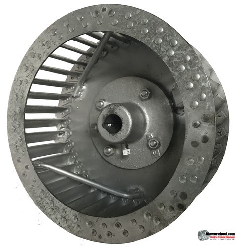 Single Inlet Steel Blower Wheel 9-1/2" D 4-1/8" W 28mm Bore-Clockwise  rotation- with inside hub, re-rods- SKU: 09160404-28MM-HD-S-CW-R