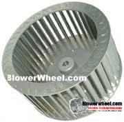 Single Inlet Steel Blower Wheel 11" D 3-1/8" W 3/4" Bore-Clockwise  rotation- with outside hub - SKU: 11000304-024-HD-S-Riveted-CW-O
