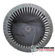 Single Inlet Steel Blower Wheel 9" Diameter 4-1/8" Width 5/8" Bore Clockwise rotation with Outside Hub and Re-Rods