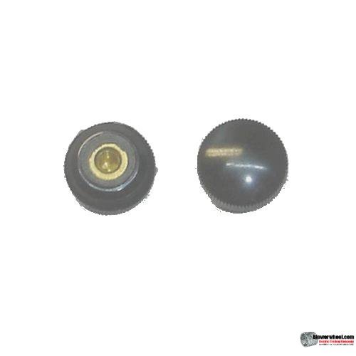 black-circular-knob-with-horizontal-grooves-approximately-5/32" Diameter