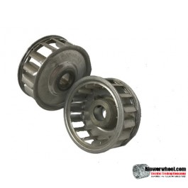 Single Inlet Aluminum Blower Wheel 1-1/2" Diameter 5/8" Width 5/16" Bore with Counterclockwise Rotation SKU: 01160020-010-AS-AA-CCW-001