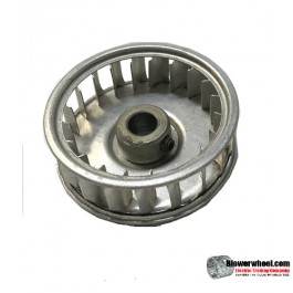 Single Inlet Aluminum Blower Wheel 1-7/8" Diameter 5/8" Width 5/16" Bore with Counterclockwise Rotation SKU: 01280020-010-A-AA-CCW-001