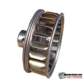 Single Inlet Galvanized Steel Blower Wheel 2" Diameter 5/8" Width 1/4" Bore with Clockwise Rotation with outside hub SKU: 02000020-008-GS-AA-CW-O-001