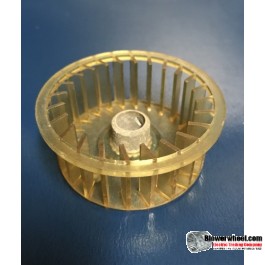 Single Inlet Plastic Blower Wheel 2-1/4" Diameter 7/8" Width 3/8" Bore with Clockwise Rotation SKU: 02080028-012-PS-CW-01