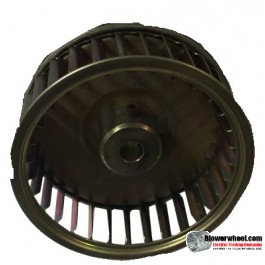 Single Inlet Galvanized Steel Blower Wheel 2-3/8" Diameter 15/16" Width 1/4" Bore with Clockwise Rotation SKU: 02120030-008-GS-AA-CW-001