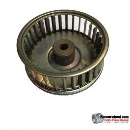 Single Inlet Galvanized Steel Blower Wheel 2-1/2" Diameter 15/16" Width 1/4" Bore with Clockwise Rotation SKU: 02160030-008-GS-AA-CW-001