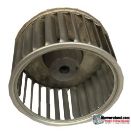 Single Inlet Aluminum Blower Wheel 2-1/4" Diameter 1-3/8" Width ¼" Bore with Clockwise Rotation with steel hub SKU: 02160112-008-A-AA-CW-001