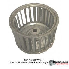 Single Inlet Steel Blower Wheel 2-15/16" Diameter 1-7/8" Width 1/4" Bore with Counterclockwise Rotation SKU: 02300128-008-S-AA-CCW-001