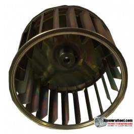 Single Inlet Galvanized Steel Blower Wheel 3-5/8" Diameter 2-7/16" Width 1/4" Bore with Counterclockwise Rotation SKU: 03200214-008-GS-AA-CCW-001