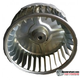 Single Inlet Steel Blower Wheel 3-11/16" Diameter 1-7/8" Width 1/4" Bore with Counterclockwise Rotation SKU: 03220128-008-S-AA-CCW-001