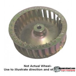 Single Inlet Steel Blower Wheel 4" Diameter 1-3/16" Width 5/16" Bore with Clockwise Rotation SKU: 04000106-010-S-T-CW-001