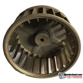 Single Inlet Galvanized Steel Blower Wheel 4-3/16" Diameter 2" Width 1/4" Bore with Clockwise Rotation SKU: 04060200-008-GS-AA-CW-001