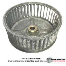 Single Inlet Galvanized Steel Blower Wheel 4-3/4" Diameter 2" Width 5/16" Bore with Clockwise Rotation SKU: 04240200-010-GS-AA-CW-001