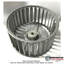Single Inlet Galvanized Steel Blower Wheel 5-3/16" Diameter 2-3/8" Width 5/16" Bore with Clockwise Rotation SKU: 05060212-010-GS-AA-CW-001