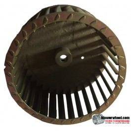 Single Inlet Galvanized Steel Blower Wheel 6-3/16" Diameter 3-1/2" Width 1/2" Bore with Counterclockwise Rotation SKU: 06060316-016-GS-T-CCW-001