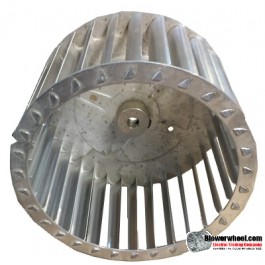 Single Inlet Aluminum Blower Wheel 6-5/16" Diameter 3-3/4" Width ½" Bore with Counterclockwise Rotation with steel hub SKU: 06100324-016-AS-T-CCW-001