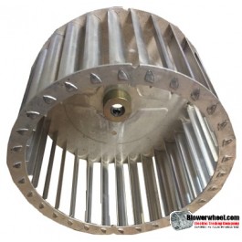 Single Inlet Aluminum Blower Wheel 6-5/16" Diameter 3-3/4" Width 5/16" Bore with Clockwise Rotation with steel hub SKU: 06100324-010-AS-T-CW-001