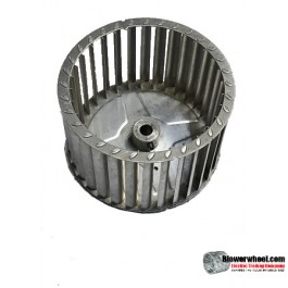 Single Inlet Aluminum Blower Wheel 6-3/8" Diameter 4" Width 1/2" Bore with Counterclockwise Rotation SKU: 06120400-016-A-T-CCW-001