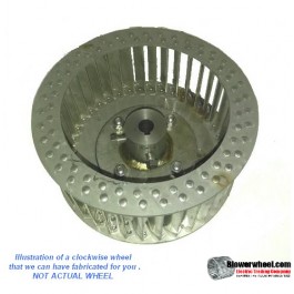 Single Inlet 304 Stainless Steel Blower Wheel 12" D 4-1/8" W 1-1/8" Bore-Clockwise  rotation with Re-rods  SKU: 12000404-104-HD-SS304-CW