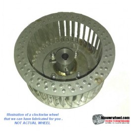 Single Inlet 316 Stainless Steel Blower Wheel 7" D 4-1/8" W 1/2" Bore-Clockwise  rotation and inside hub- SKU: 07000404-016-HD-SS316-CW