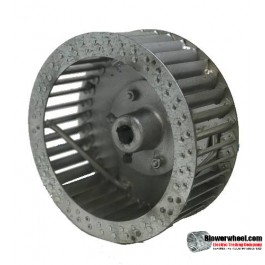Single Inlet Steel Blower Wheel 8" Diameter 3-1/8" Width 3/4" Bore Clockwise  rotation- with outside hub and re-rods  SKU: 08000304-024-HD-S-CW-R-O