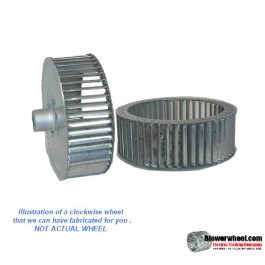 Single Inlet Steel Blower Wheel 15" D 7-1/2" W 1-5/8" Bore-Clockwise  rotation- with outside hub,re-rods  SKU: 15000716-120-HD-S-CW-R-O