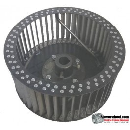Single Inlet Steel Blower Wheel 12-3/8" D 6-1/8" W 1-1/8" Bore-Counterclockwise  rotation- with inside hub, re-rods, and rings- SKU: 12120600-104-HD-S-CCW-R-W