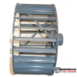 Single Inlet Aluminum Blower Wheel 12-3/8" Diameter 5-1/2" Width 1" Bore Counterclockwise rotation with Outside Hub and Re-Rods