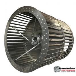 Double Inlet Steel Blower Wheel 20" D 18-1/4" W 1-7/16" Bore-Clockwise-Counterclockwise  rotation- with double neck hub and re-rods- SKU: 20001808-114-HD-S-CCWCWDW-R