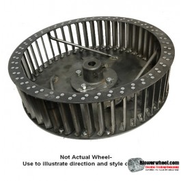 Single Inlet Steel Blower Wheel 8-1/2" D 5-1/8" W 19mm Bore-Counterclockwise  rotation- with inside hub, re-rods- SKU: 08160504-19mm-HD-S-CCW-R