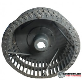 Single Inlet Blower Wheel 13-3/4" Diameter 5" Width 1-5/8" Bore with Clockwise Rotation with re-rods and rings SKU: 13240500-120-S-T-CW-R-W-001
