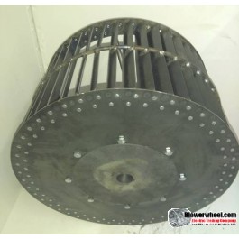 Single Inlet Steel Blower Wheel 9" D 5-1/8" W 1-1/8" Bore-Clockwise  rotation- with inside hub with re-rods and ring, SKU: 09000504-104-HD-S-CW-R-W
