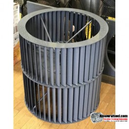 Double Inlet Steel Blower Wheel 25" D 24-1/2" W 2-11/16" Bore with re-rods and double Neck hub- SKU: 25002416-222-HD-S-CCWCWDW-R