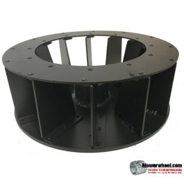 Flat Top Backward Incline Steel Blower Wheel 18" D 9" W 1-3/8"Hub-Clockwise - inside hubs- Flat top (NO CONE) - SKU: BIW18000900-112-HD-S-CW-FB
