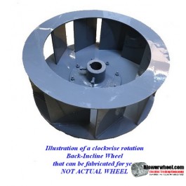 FLAT TOP Backward Incline Aluminum Blower Wheel 25-3/4" D 8" W 1-3/16" Bore-Clockwise  rotation- SKU: BIW25240800-106-HD-A-CW