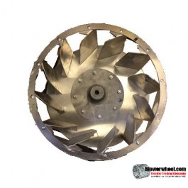 Backward Incline Aluminum Blower Wheel 21-1/4" D 8" W 1-3/16" Hub-Clockwise  rotation- with  inside hub  SKU: BIW21080800-106-HD-A-CW