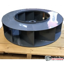 Backward Incline Steel Blower Wheel 14" D 5" W 1-1/8" Bore-Clockwise  rotation- with inside hub and nine blades SKU: BIW14000500-P104-HD-S-BLADE9-CW