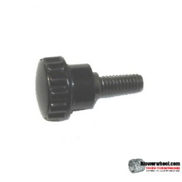 Threaded Black Bolt Knob. Knob is 3/4" D x 7/8" L, threaded section 5/8" L x 3/16"D, with total length 1-1/2"