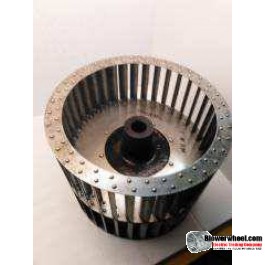 Double Inlet Aluminum Blower Wheel 7-1/2" Diameter 9-5/8" Width 3/4" Bore Counterclockwise rotation with a Single Neck Hub
