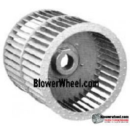 Double Inlet Steel Blower Wheel 7-1/2" Diameter 9-5/8" Width 3/4" Bore Counterclockwise rotation with a Single Neck Hub