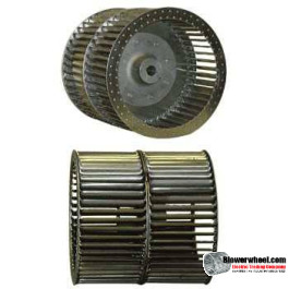Double Inlet Steel Blower Wheel 12-3/8" D 12-1/4" W 1-3/16" Bore-Clockwise-Counterclockwise  rotation- with double neck hub  and re-rods SKU: 12121208-106-HD-S-CCWCWDW-R