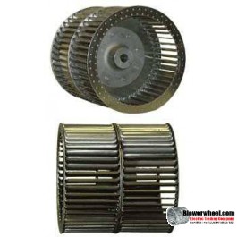 Double Inlet Steel Blower Wheel - Clockwise-Counterclockwise Rotation - Heavy Duty - 2-11/16" Bore - Double Hub with re-rods- SKU 18001808-222-HD-S-CWCCWDW-R-003-Q1